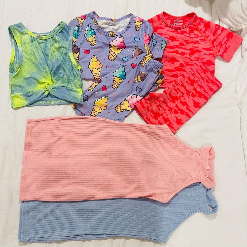 8yrs Girls Summer Clothes Bundle - 7 pieces total